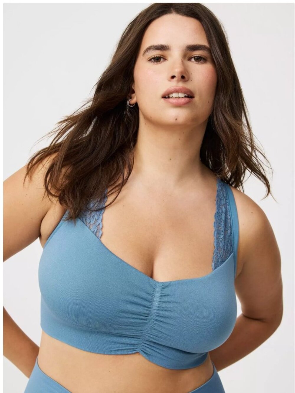 Torrid Unlined Seamless Ruched Bralette SZ 1 NWT